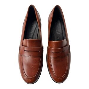 Ecco Rich Brown Leather Slip-On Loafers